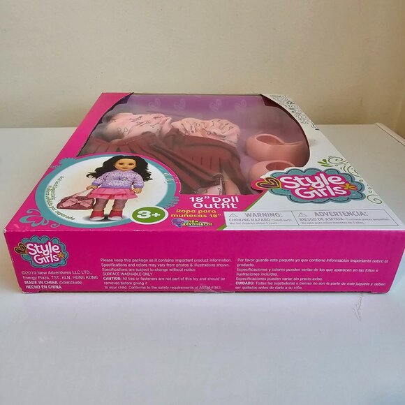 New Adventures Style Girls Doll Outfit Pink Dress Fringe Vest Boho for 18" Dolls - Picture 8 of 8